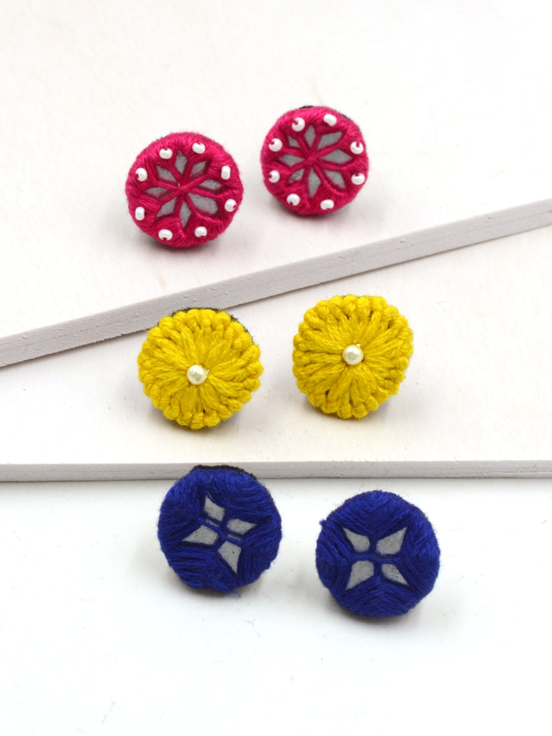 Arya Embroidered Stud Earrings