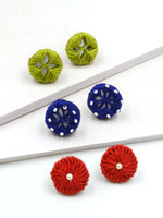 Arya Embroidered Stud Earrings