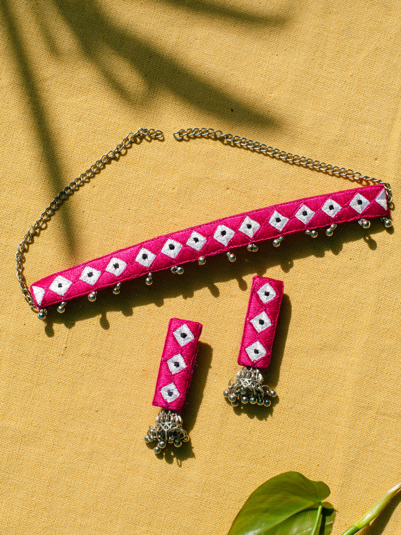 Navy Ghungroo Choker + Matching Earrings Set