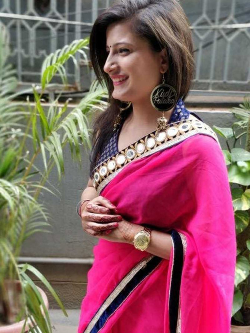 Pink Yellow Saree Earrings  Buy Pink Yellow Saree Earrings online in India