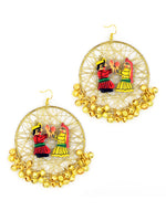 Raja Rani Hoop Earrings, a gorgeous statement earrings with ghungroo and wire detailing from our trending designer collection of hoop earrings for women online.