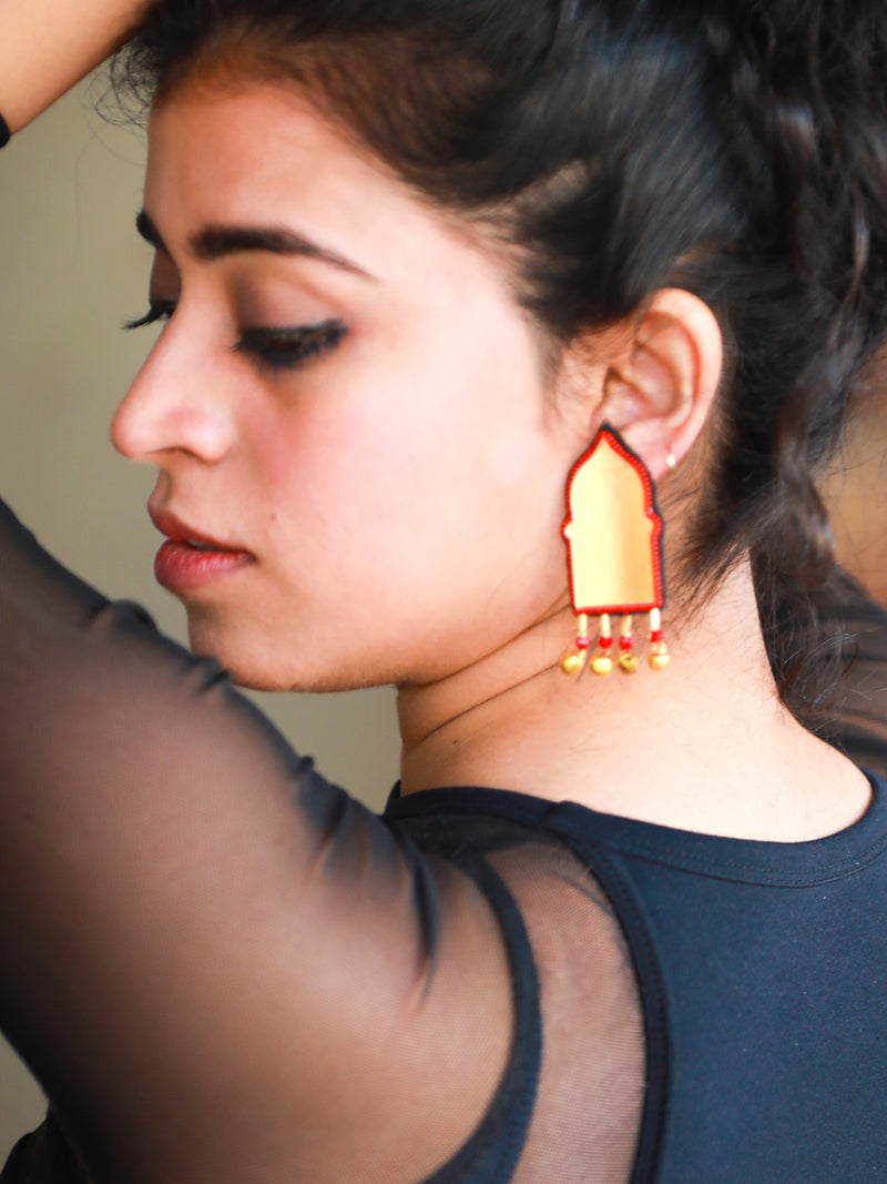 Aaina Bead Ghungroo Earrings