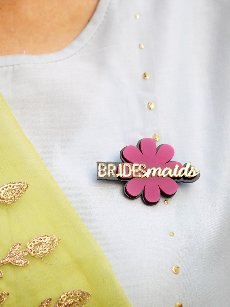 Bridesmaids Brooch, a handmade statement brooch from our wide range of quirky wedding collection for women.