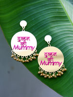 Customised Earrings (with Ghungroo), our latest, fully customisable and personalised designer range of statement, gota work, hand embroidered, bohemian and tassel earrings for women online.