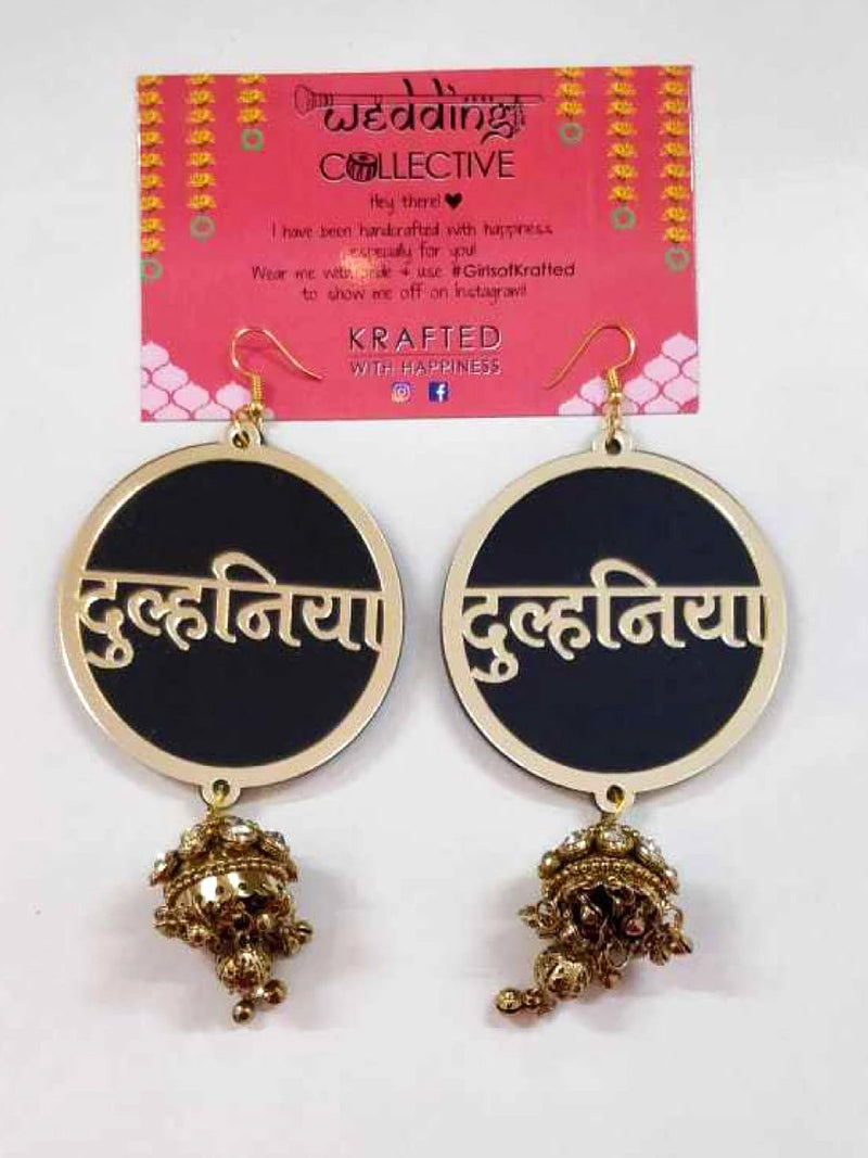 Customised Earrings (with Jhumki), completely customisable and personalised statement hand embroidered earrings from our latest wedding collection of statement and handmade earrings and jhumkas for women.