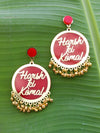 Customised Earrings (with Ghungroo), our fully customisable and personalized range of statement, gota work, hand embroidered, bohemian and tassel earrings for women online.