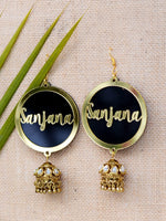 Customised Earrings (with Jhumki), completely customisable and personalised statement hand embroidered earrings from our latest wedding collection of statement and handmade earrings and jhumkas for women.