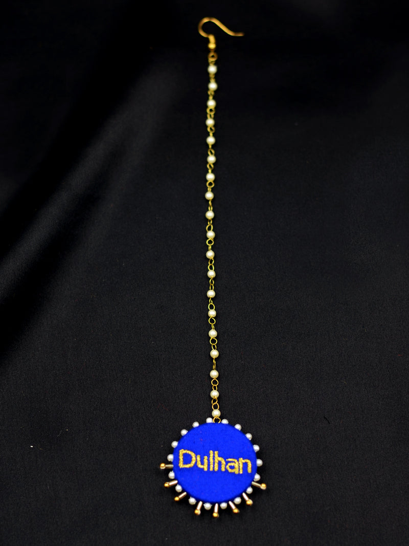 Dulhan Pearl Embroidered Maang Tikka