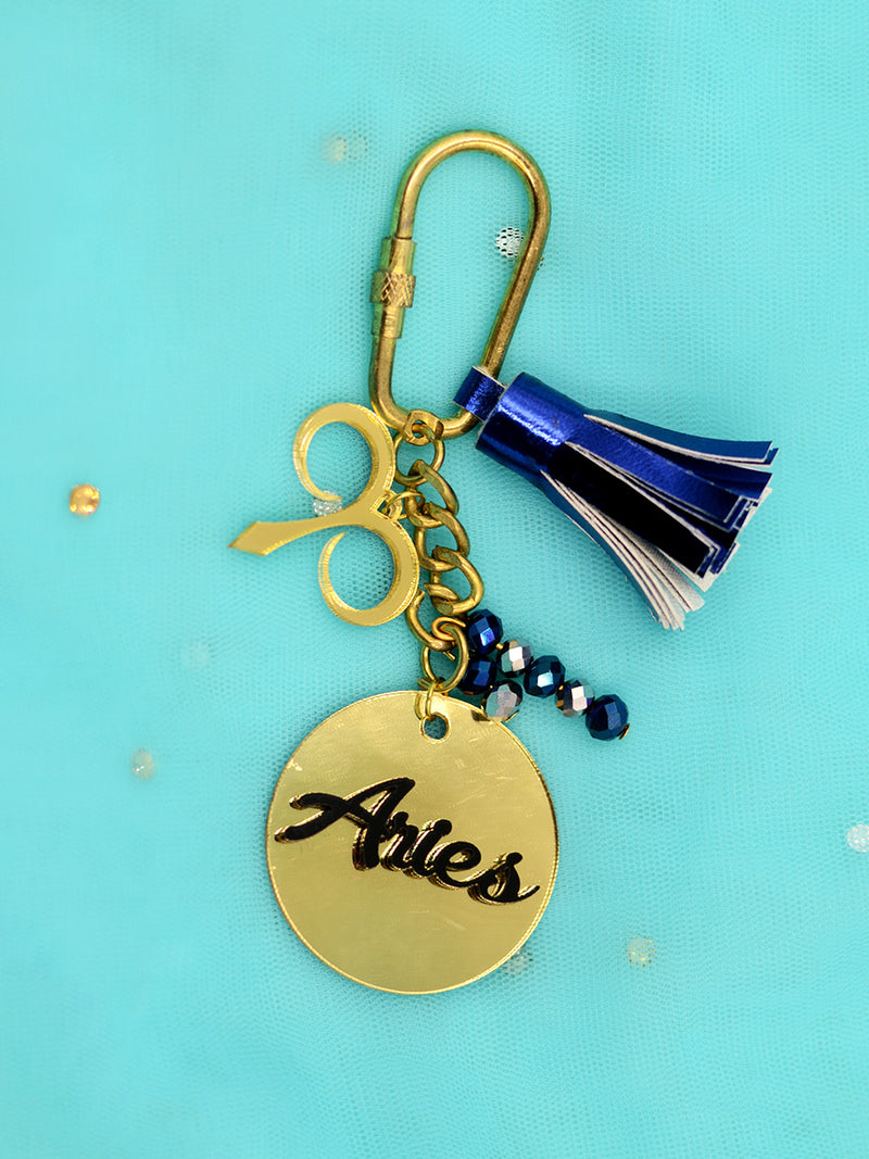 Sun signs Keychain Bagcharm, a handcrafted keychain bag charm from our designer collection of hand embroidered keychain and bag charms.