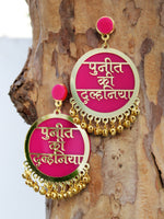 Customised Earrings (with Ghungroo), our latest, fully customisable and personalised designer range of statement, gota work, hand embroidered, bohemian and tassel earrings for women online.