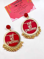 Customised Earrings (with Ghungroo), our fully customisable and personalized range of statement, gota work, hand embroidered, bohemian and tassel earrings for women online.