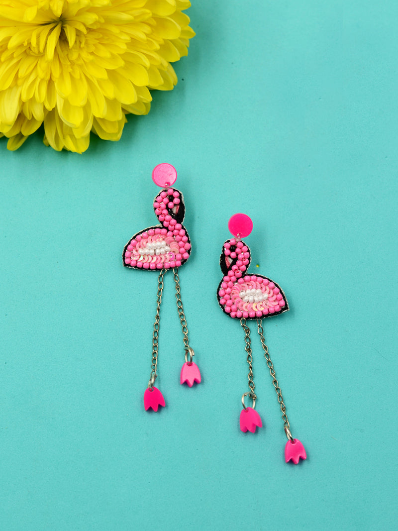 Flamingo Bead Earrings