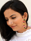 Rangeeli Baalis Hoop Earrings, a unique, ethnic Indian hoop earring from our designer hand embroidered collection of earrings for women online.