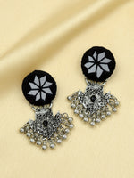 Rihana Hand-embroidered Mirror Earrings