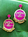 Customised Earrings (with Ghungroo), our fully customisable and personalized range of statement, gota work, hand embroidered, bohemian and tassel earrings for women online.