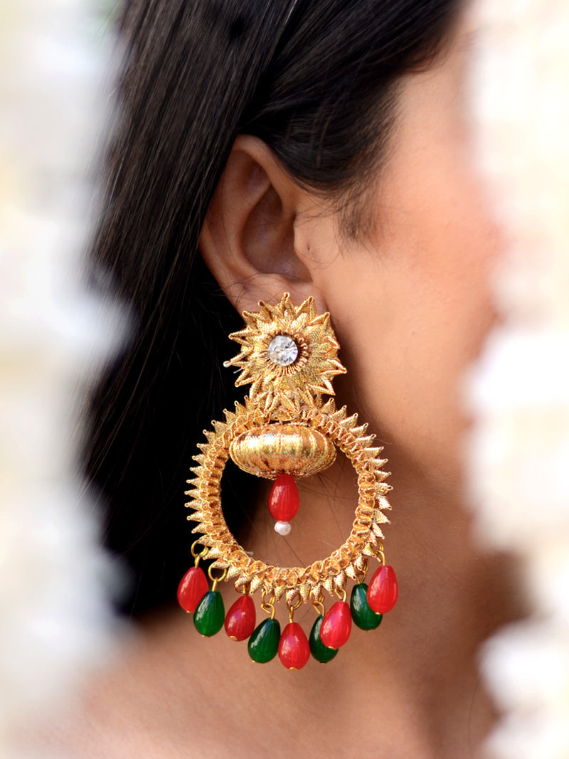 Buy Vighnaharta wedding and Party wear Gold Plated alloy jhumki Earring for  Women and Girls VFJ1264ERG Online at Best Prices in India  JioMart