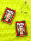 Fearless Frida Earrings, a beautifully hand-embroidered earring from our designer collection of quirky, boho, Kundan and tassel earrings for women online.