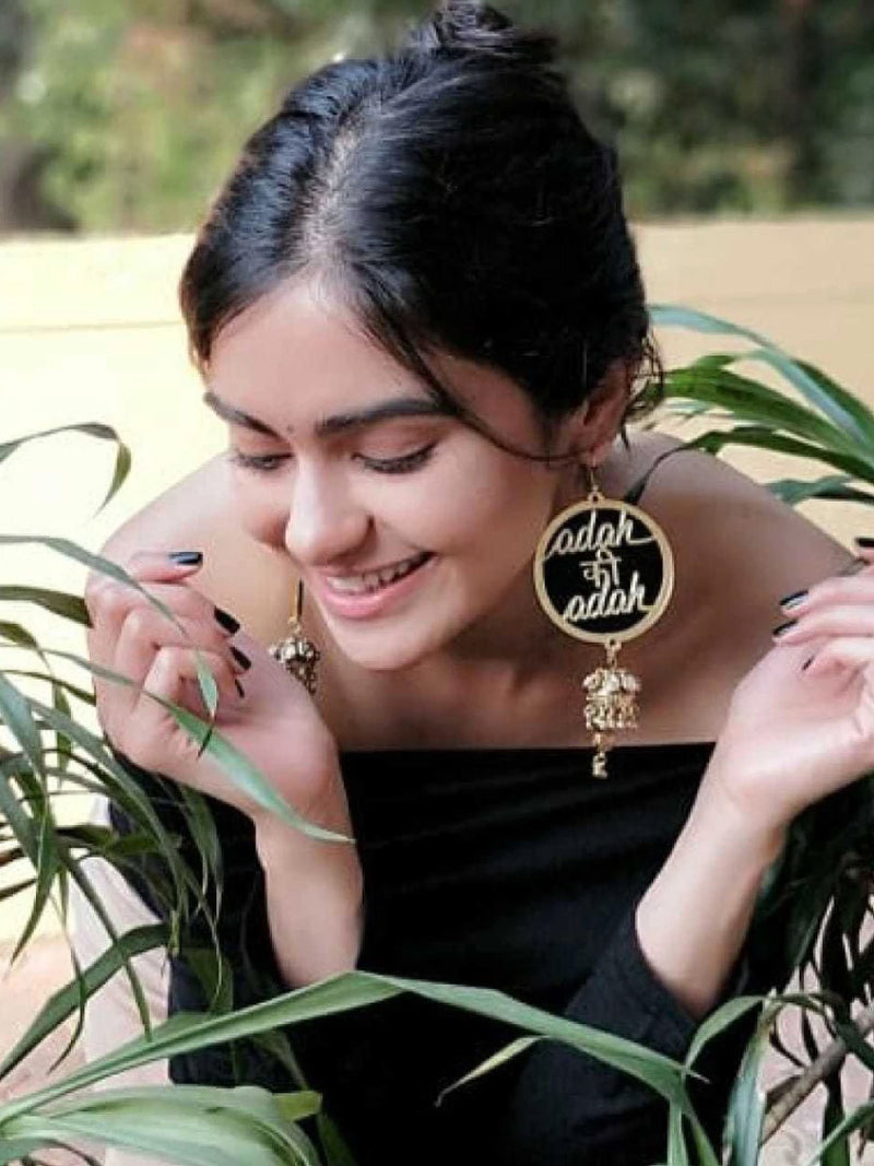 Customised Earrings (with Jhumki), completely customisable and personalised statement hand embroidered earrings from our latest wedding collection of statement and handmade earrings and jhumkas for women online.