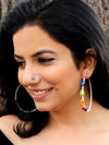 Rangeeli Baalis Hoop Earrings, a unique, ethnic Indian hoop earring from our designer hand embroidered collection of earrings for women.