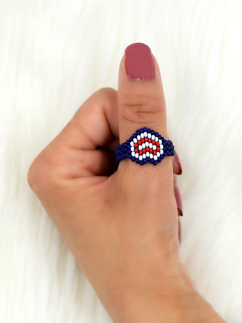 Videsi Thumb Ring, a cute tricolor ring from our latest quirky collection of rings online for girls.