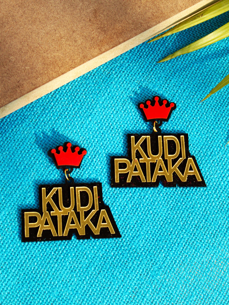 Customised Earrings (Drama Queen Style), completely customisable and personalized statement hand embroidered earrings from our latest wedding collection of statement and handmade earrings for women online.