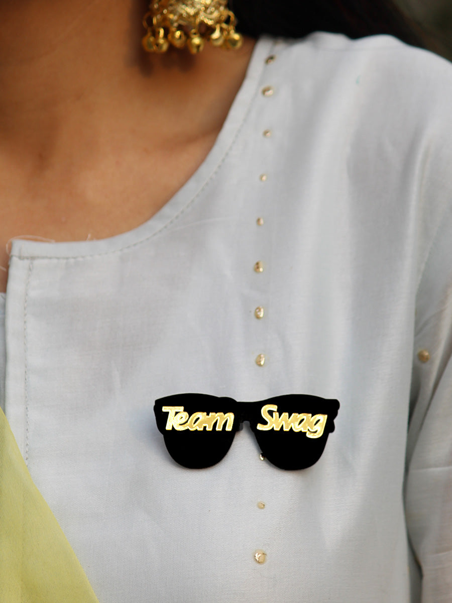 Team Swag Brooch, a quirky, handmade brooch from our wide range of wedding collection for men and women.