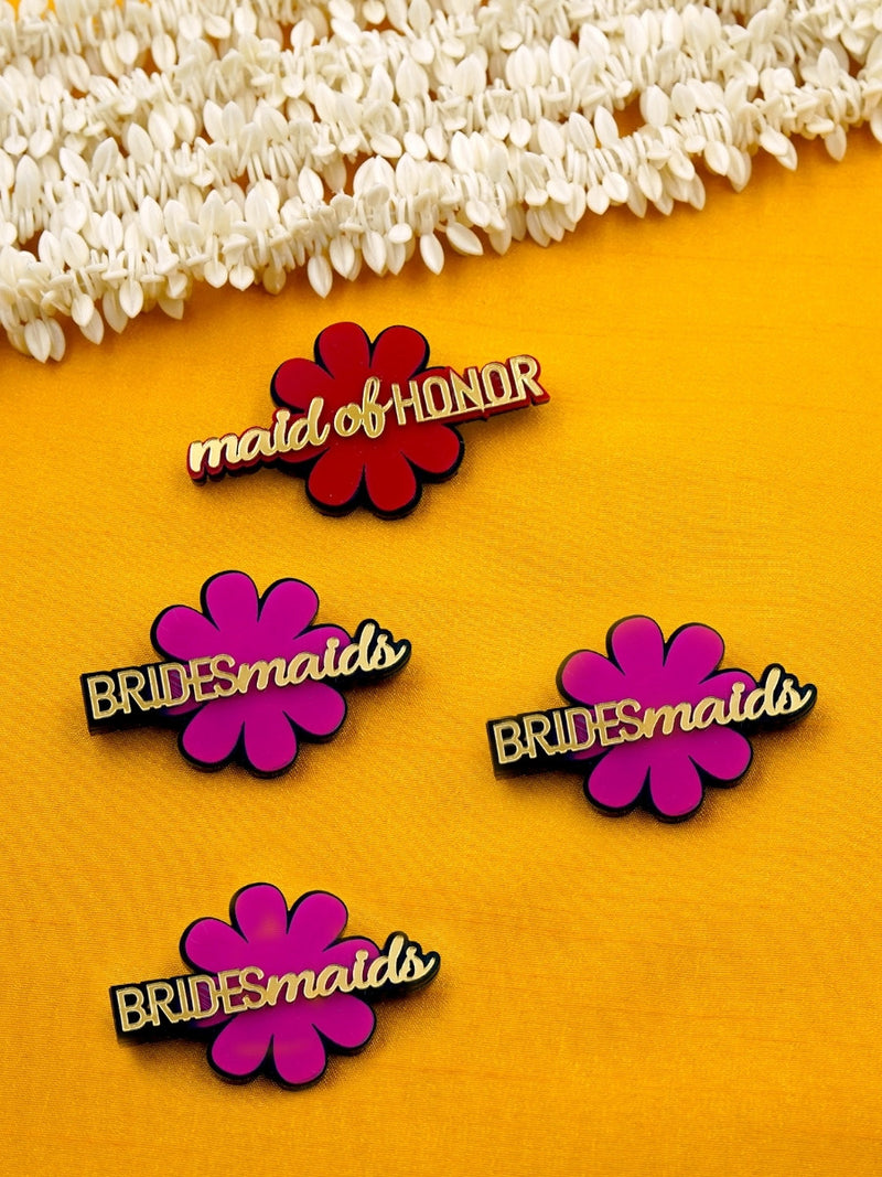 Bridesmaids + Maid of Honor Brooch Set of 4