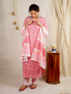Alizeh Pink Handblock Cotton Suit Set