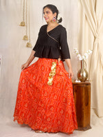 Mastani Bandhej Skirt in Kota Silk