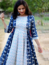 Nohra Indigo Dress, a hand embroidered ultra chic dress from our latest designer collection of boho and ethnic dresses for women.