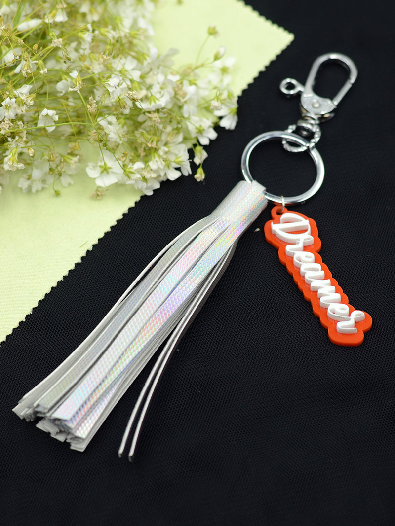 Dreamer Keychain Bagcharm, a unique handcrafted keychain bag charm from our designer collection of hand embroidered keychain and bag charms online.