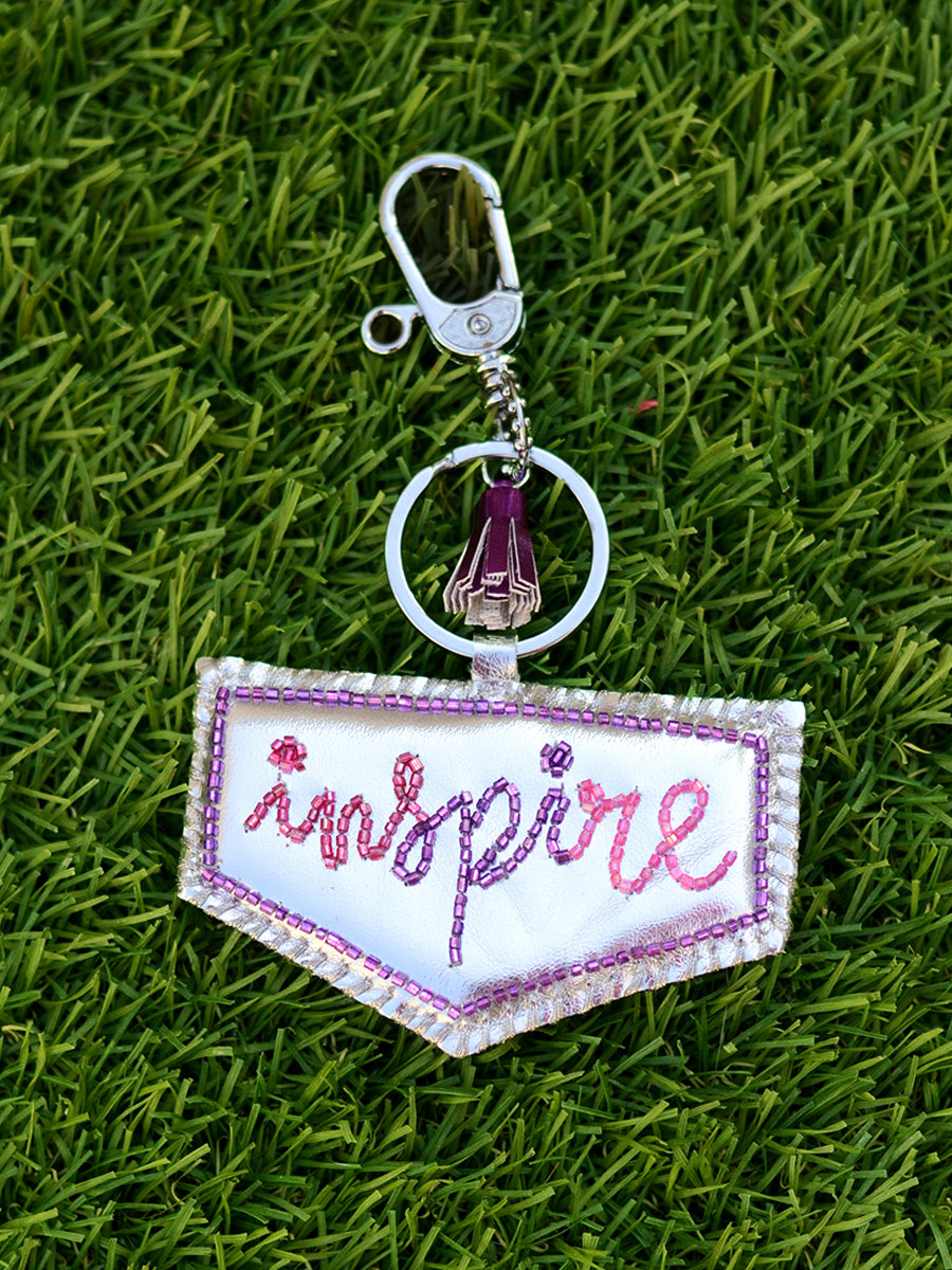 Inspire Keychain Bagcharm, a unique handcrafted keychain bag charm from our designer collection of hand embroidered statement keychain and bag charms online.