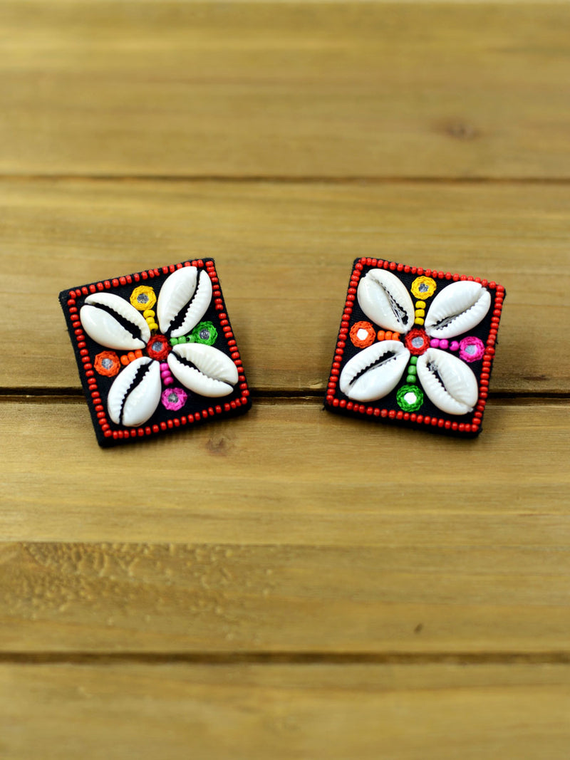Dandiya Raas Earrings, a beautifully hand-embroidered earring from our designer collection of quirky, boho, Kundan and tassel earrings for women online.