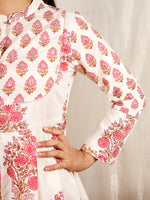 Afsana White & Pink Cotton Sharara Set with Dupatta (Set of 3)