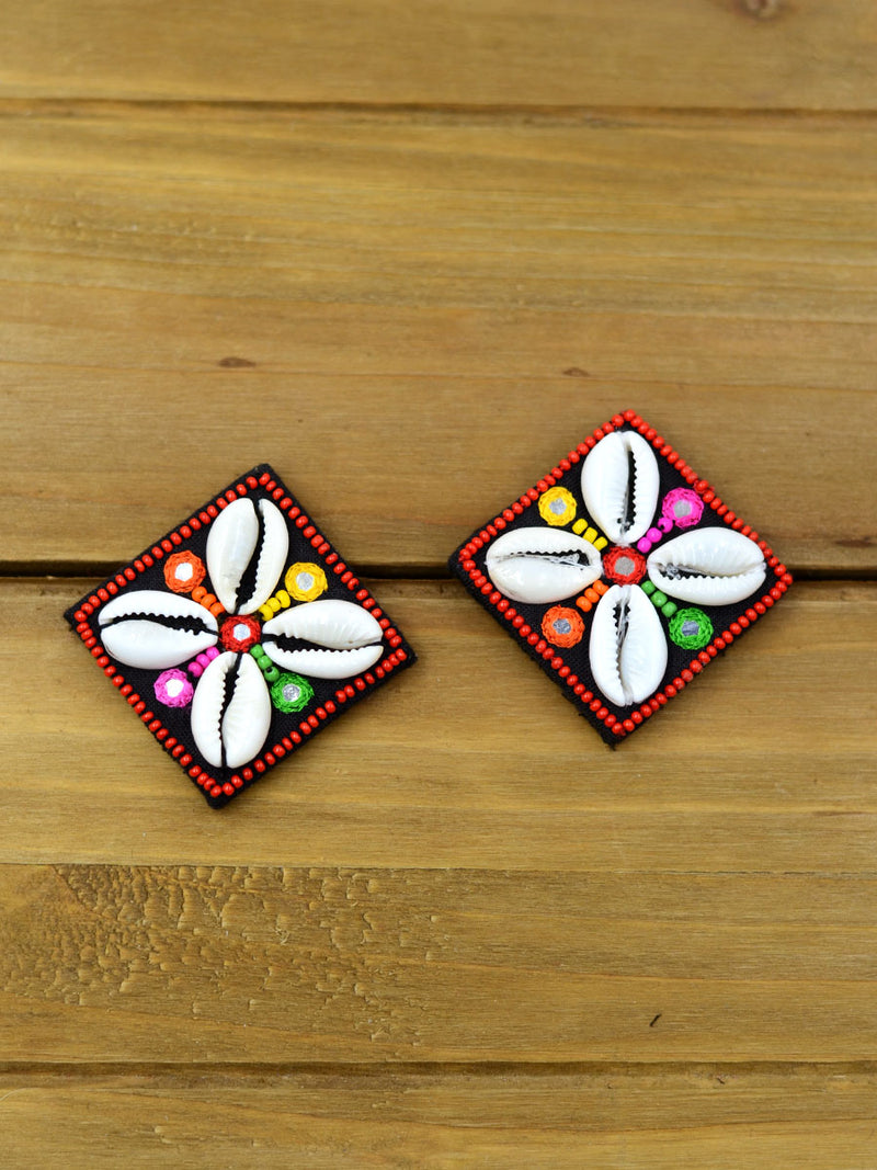Dandiya Raas Earrings, a beautifully hand-embroidered earring from our designer collection of boho, Kundan and tassel earrings for women.