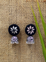 Mahira hand embroidered Jhumka, a beautifully hand-embroidered earring jhumka from our designer collection of quirky, boho, Kundan and tassel earrings and jhumkas for women online.