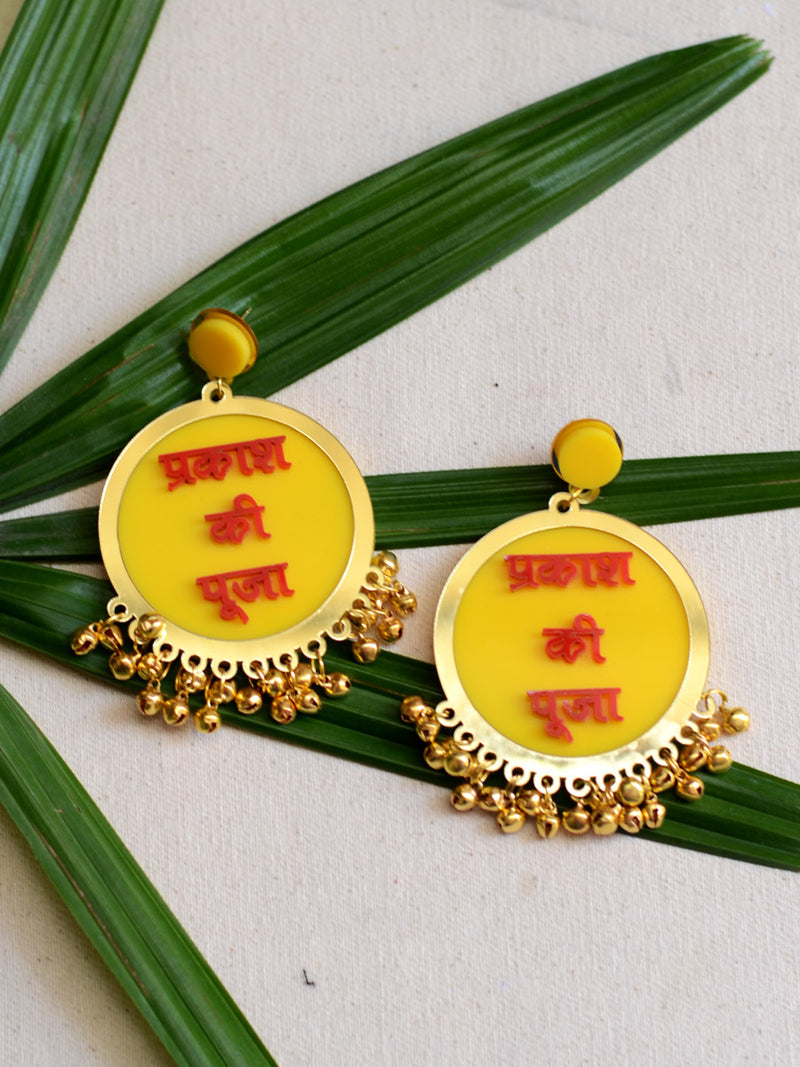 Customised Earrings (with Ghungroo), our fully customisable and personalized range of statement, gota work, hand embroidered, bohemian and tassel earrings for women online.