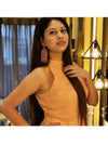 Darpan Mirror Hand-painted Earrings, a hand painted designer earring with mirror and ghungroos from our designer collection of quirky, handmade earrings for women.