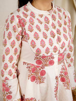 Afsana White & Pink Cotton Sharara Set with Dupatta (Set of 3)