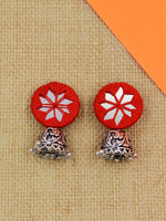 Mahira hand embroidered Jhumka, a beautifully hand-embroidered silver jhumka from our designer collection of boho, Kundan and tassel earrings and jhumkas for women.