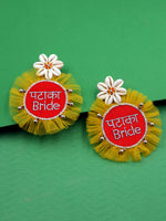 Pataka Bride Embroidered Shell Earrings