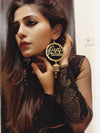 Kudi Pataka Earrings, a quirky, unique, statement party-wear earrings from our designer collection of hand embroidered earrings for women.