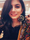 Kudi Pataka Earrings, a quirky, unique, statement party-wear earrings from our designer collection of hand embroidered earrings for women.
