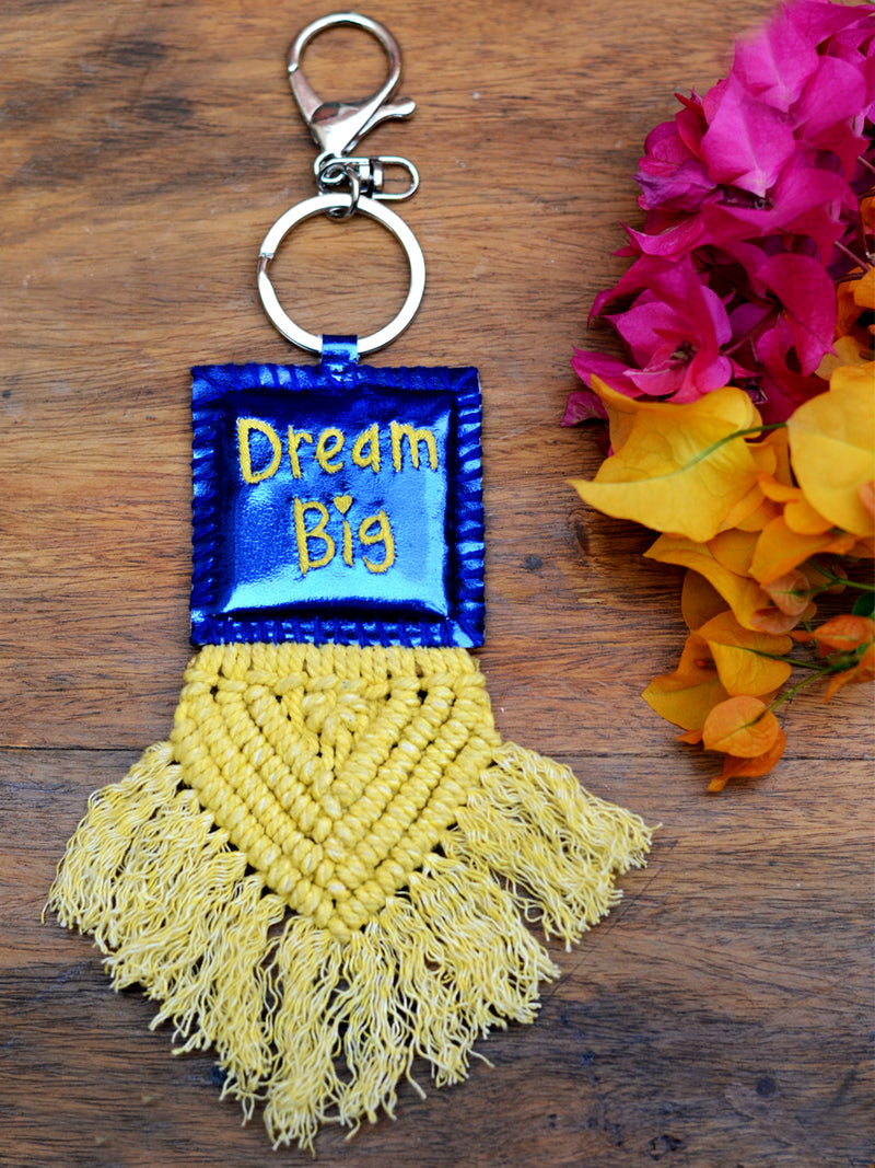 Dream Big Keychain Bagcharm, a unique handcrafted keychain bag charm from our designer collection of hand embroidered keychain and bag charms online.