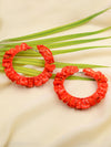 Bandhej Ruffle Hoops, a gorgeous Indian bohemian ethnic hoops earring from our designer collection of hoops earrings for women online.