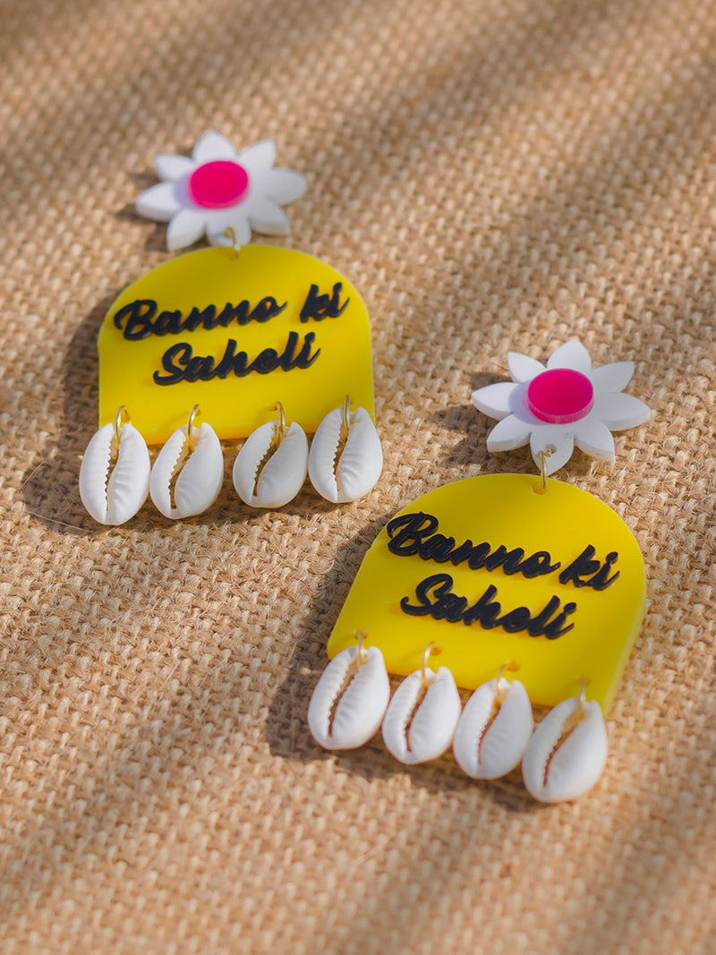 Floral Shell Banno ki Saheli Earrings