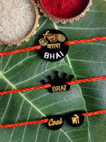 Bullet Wala Bhai + Cool Bro + Brat Set of 3 Rakhis