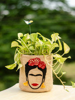 Frida Kahlo Embroidered Jute Planter