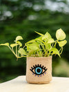 Evil Eye Boho Jute Embroidered Planter