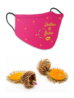 Dulhan ki Behen/Mummy/Bhabhi Face Mask + Matching Gota Patti Jhumka Set